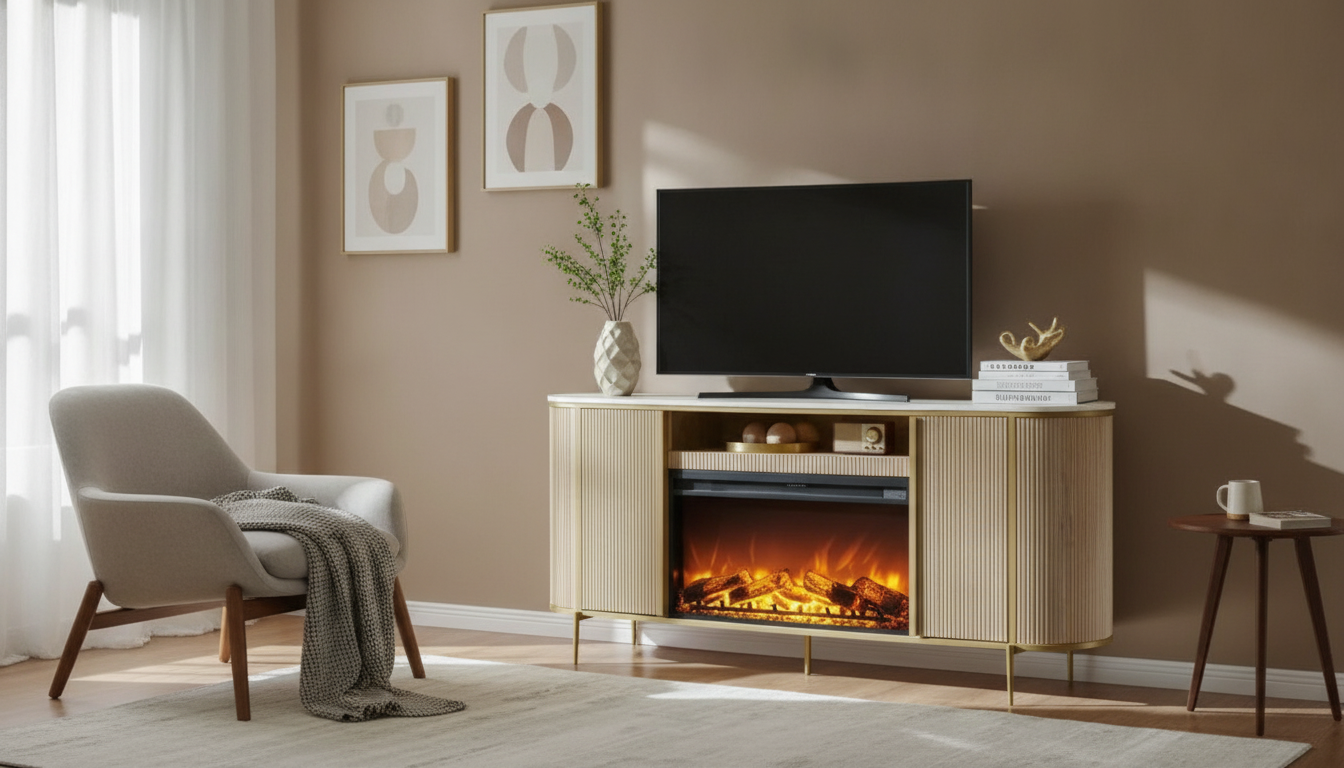 Luxury 70-Inch Fluted Fireplace TV Stand: Sizing & Style