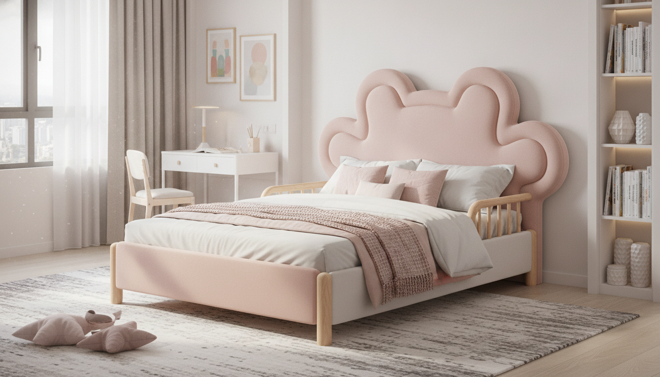 Modern Princess Wood Bed Frame: Twin vs Queen for Teens