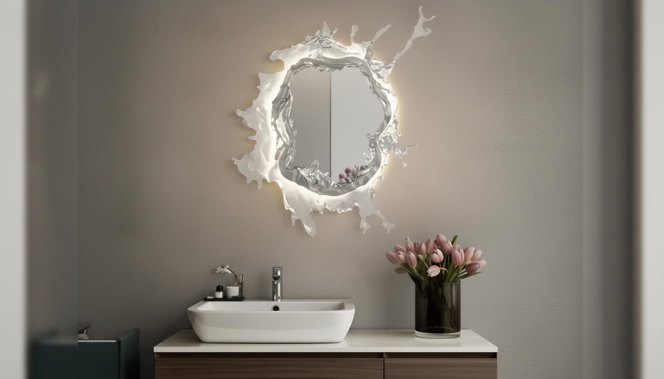 Water Spray Mirror Wall Lamp: Dimmable LED Deco Sconce